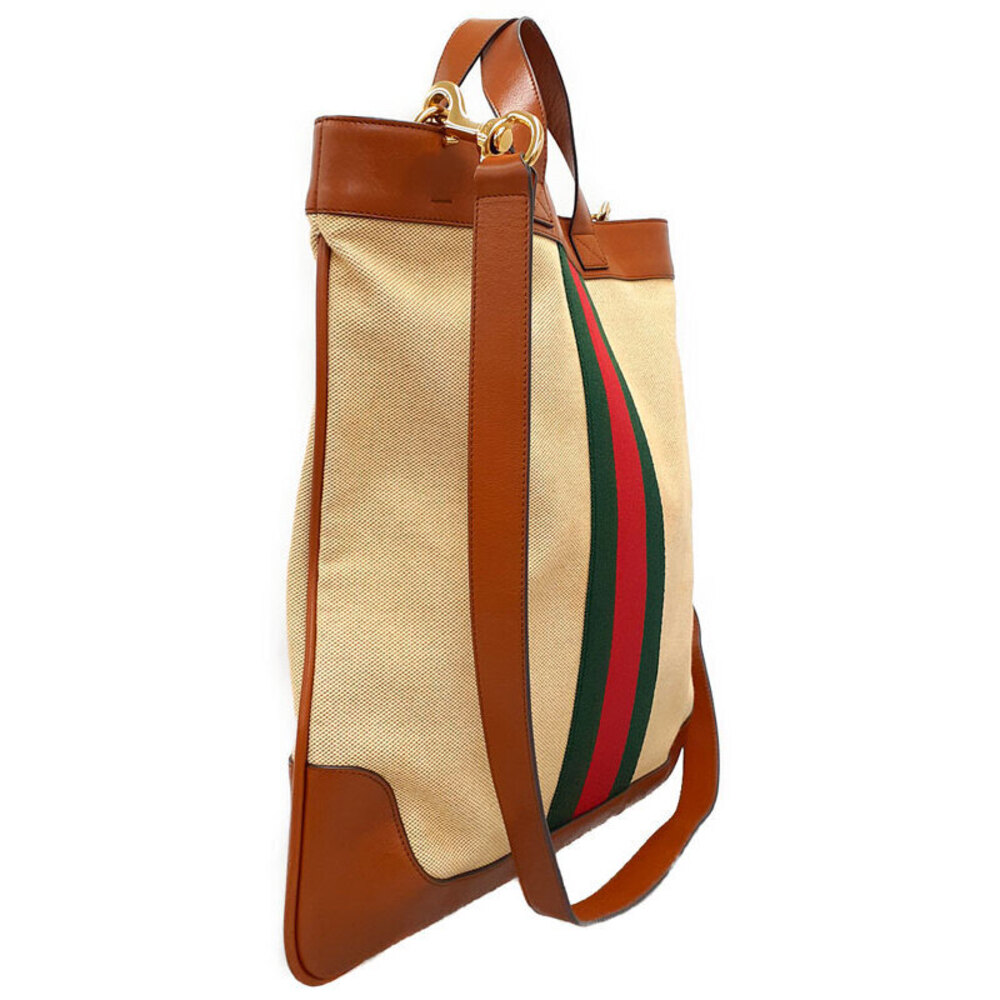 Gucci Supreme Shoulder Sherry signature bag GG web Brown canvas Tan